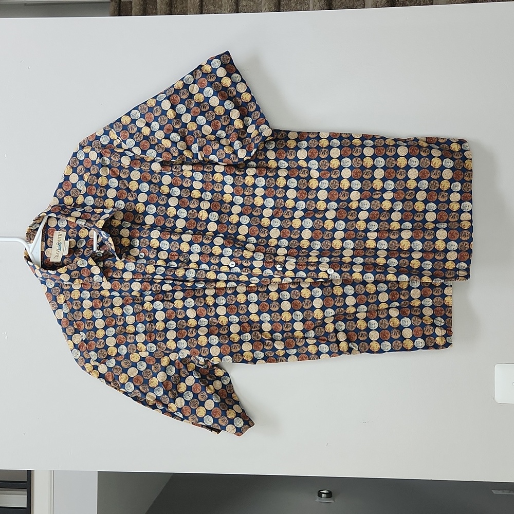 TravelSmith Pattern Button Down Shirt Short Sleeve Men's Large
